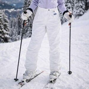 Vintage FERA Skiwear White Snow Pants Womens 10 Zip Cuff Snowboard Y2K Insulated